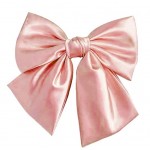 Accesoriu pentru decor par cu Fundita din satin si clema metalica TRD041II Peach